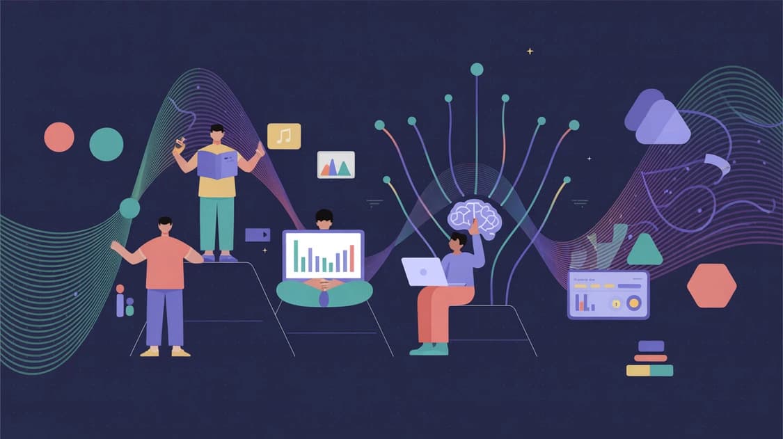 Creative professionals using generative AI for books, music, analytics and content production.