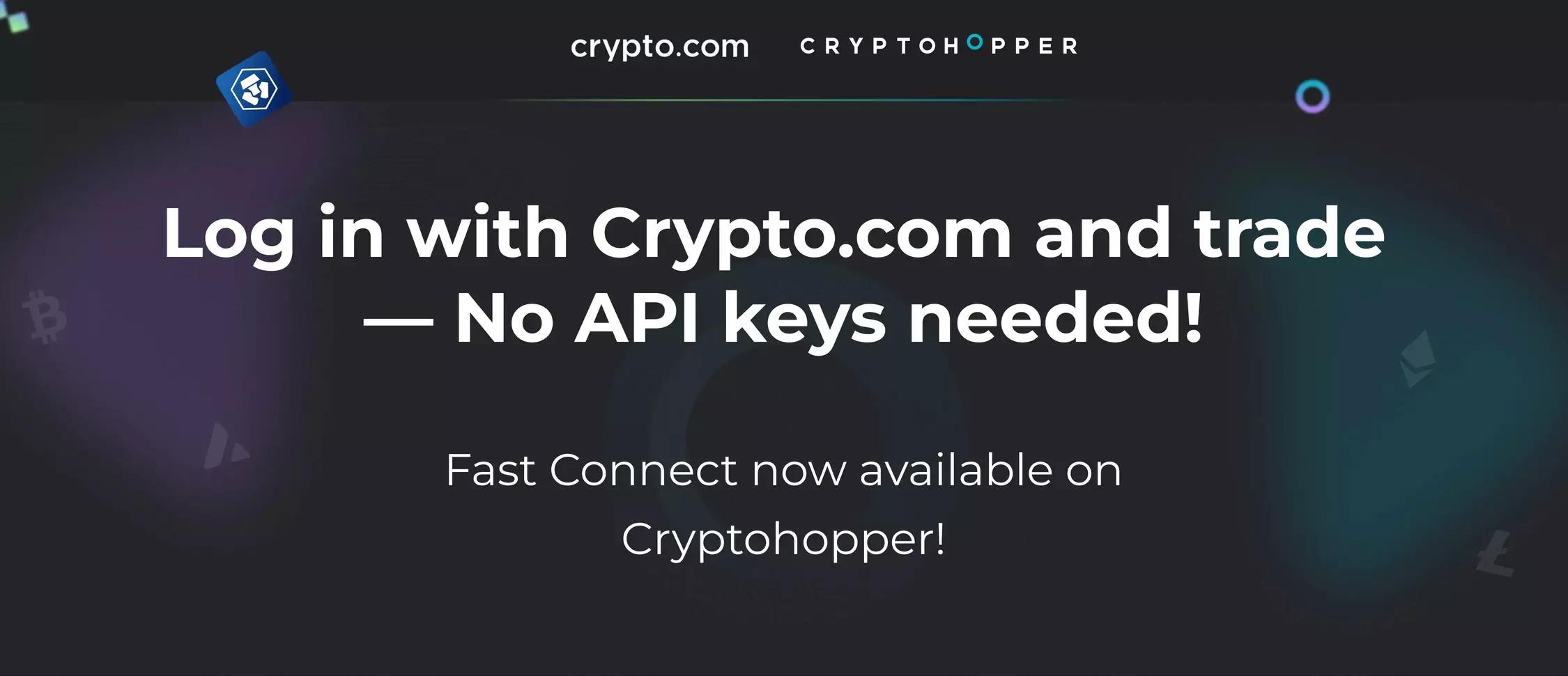 Cryptohopper Implements Crypto.com’s Fast API Solution