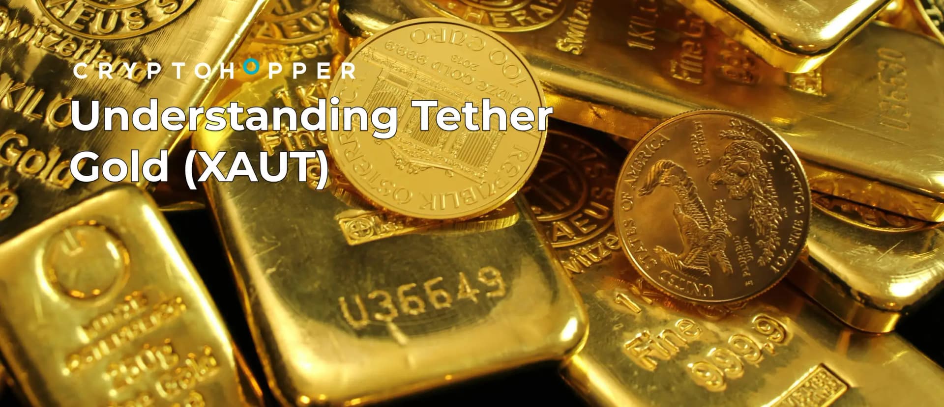 Goldbars with the text Understanding Tether Gold