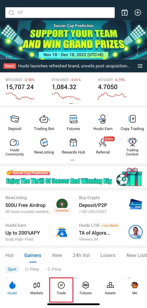 How to Trade Spot on Huobi