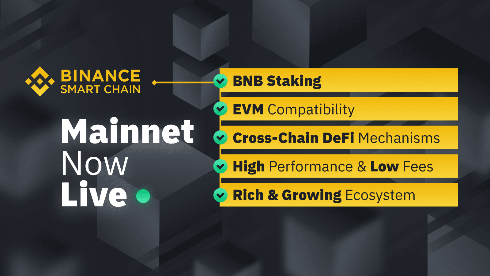 Binance Smart Chain Launches Today