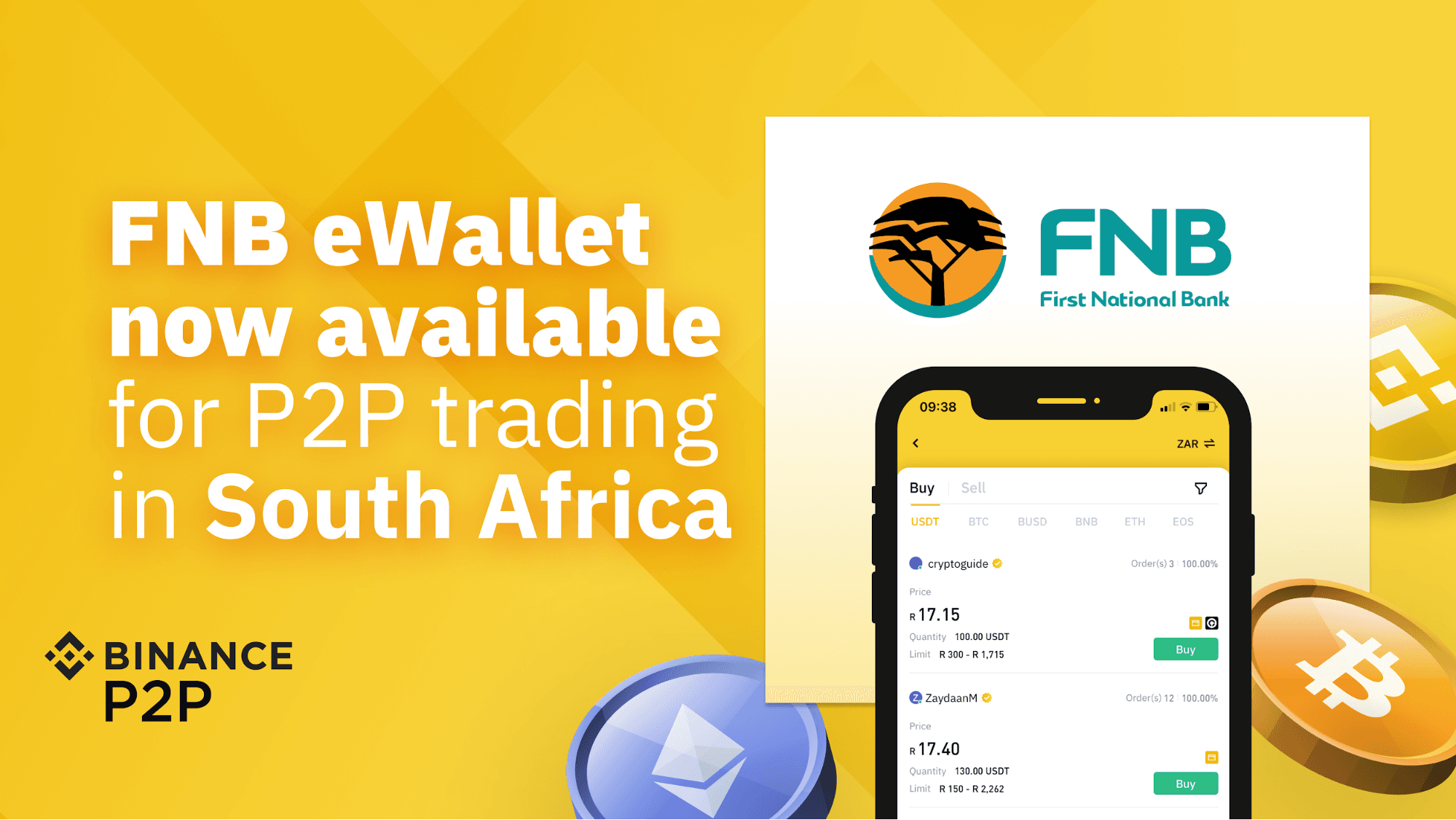 How to Buy Bitcoin with South Africa’s FNB E-wallet on Binance P2P