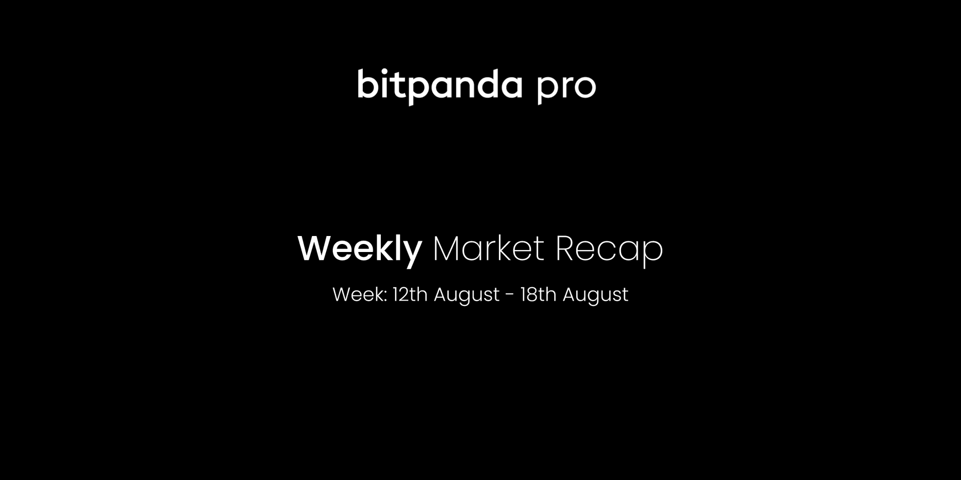 Weekly Bitpanda Pro Market Recap #23