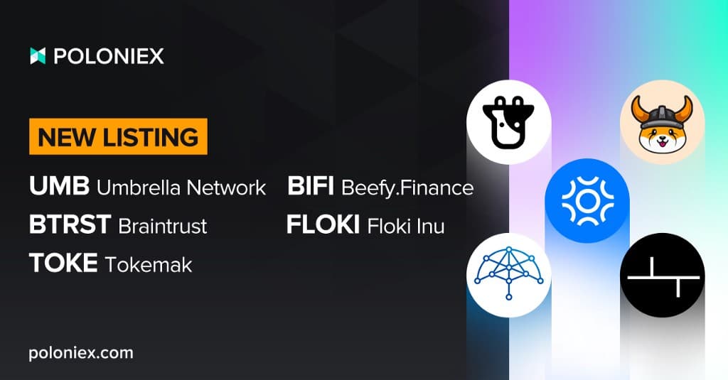 New Listings: UMB, BIFI, BTRST, FLOKI, TOKE