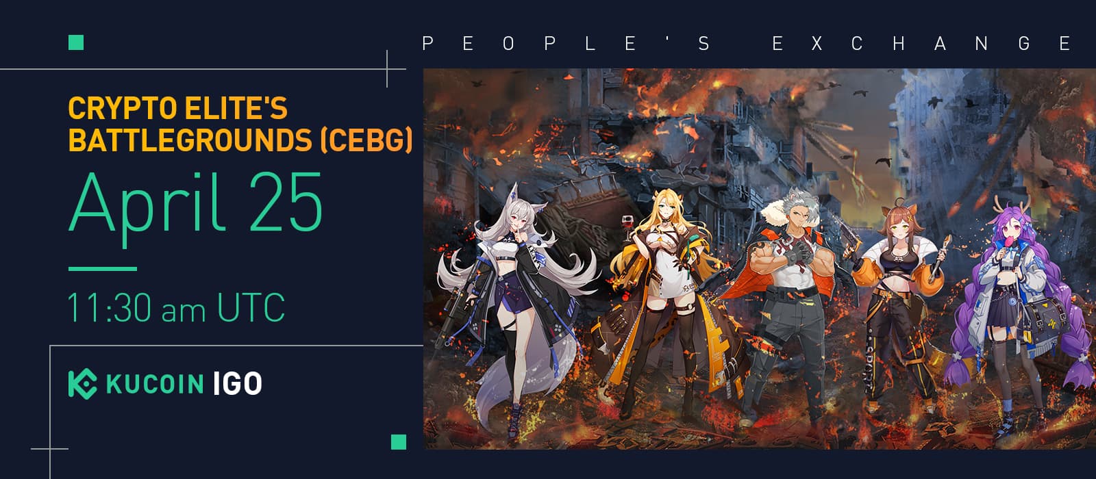CRYPTO ELITE‘S BATTLEGROUNDS(CEBG) is Now Available on KuCoin IGO Platform! Limited Sale of 8,000 Genesis NFTs