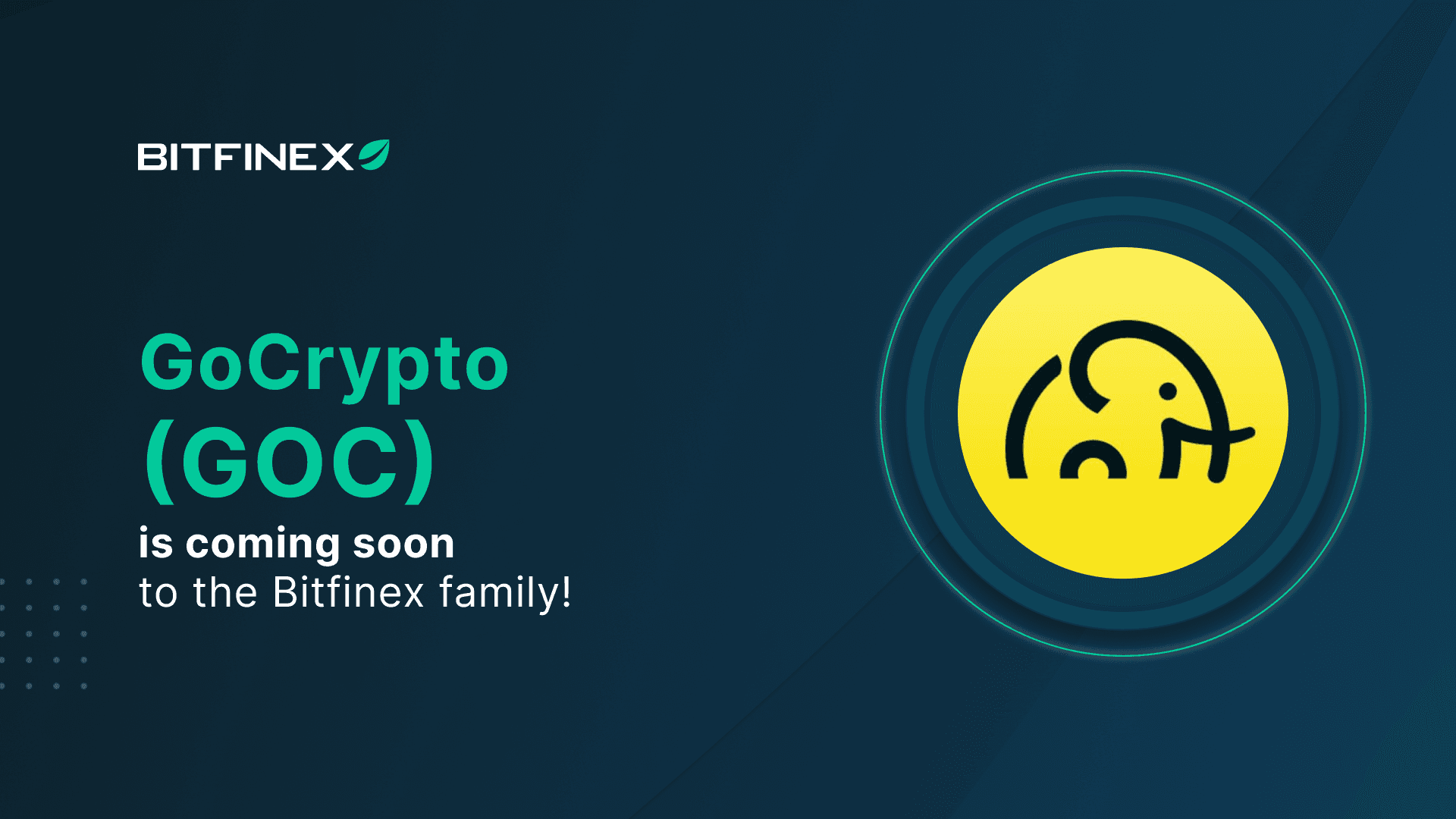 Bitfinex to List GoCrypto’s Native Token, GoC