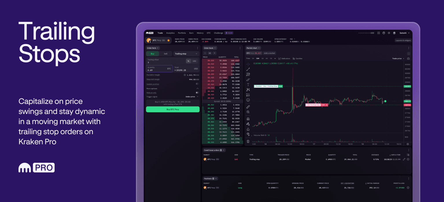 Announcing trailing stop orders on Kraken Pro