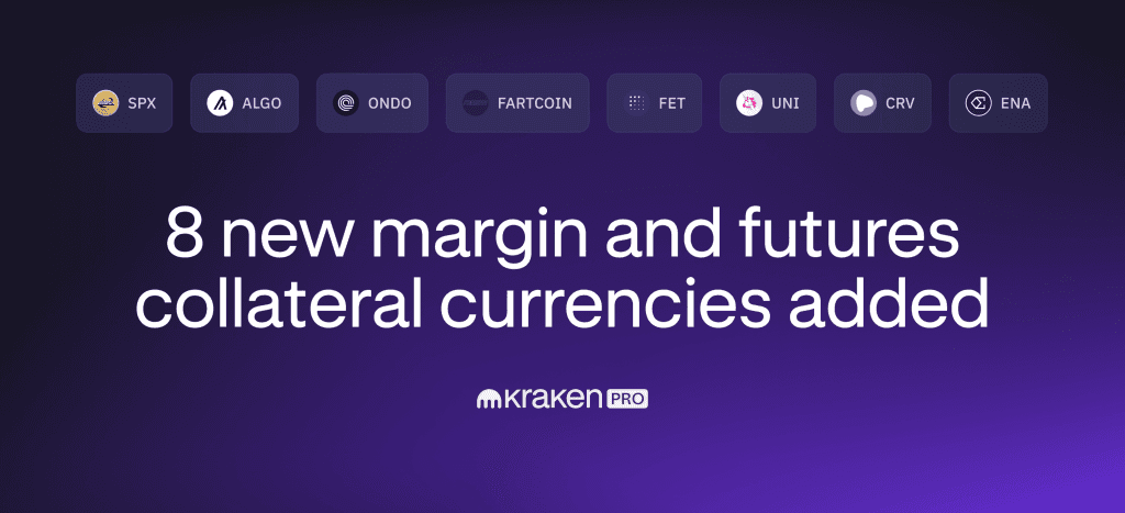 Announcing 8 new margin and futures collateral currencies on Kraken Pro
