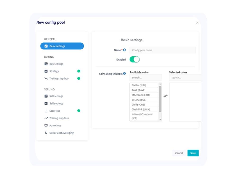 Use Config Pools with different trading settings for different cryptocurrencies on Cryptohopper